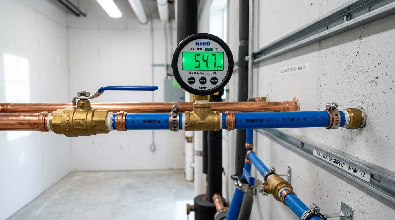 Pristine Engineered Copper PEX Plumbing Lines After Installation
